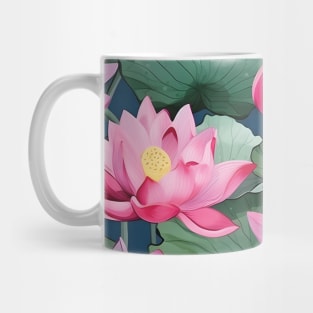 Serenity in Bloom: Lotus Flower Patterns Mug